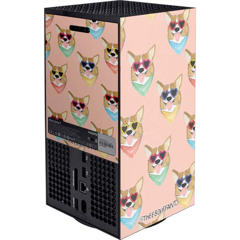 Bouffants and Broken Hearts Corgi Love XBox Series X Digital Edition Console Skin